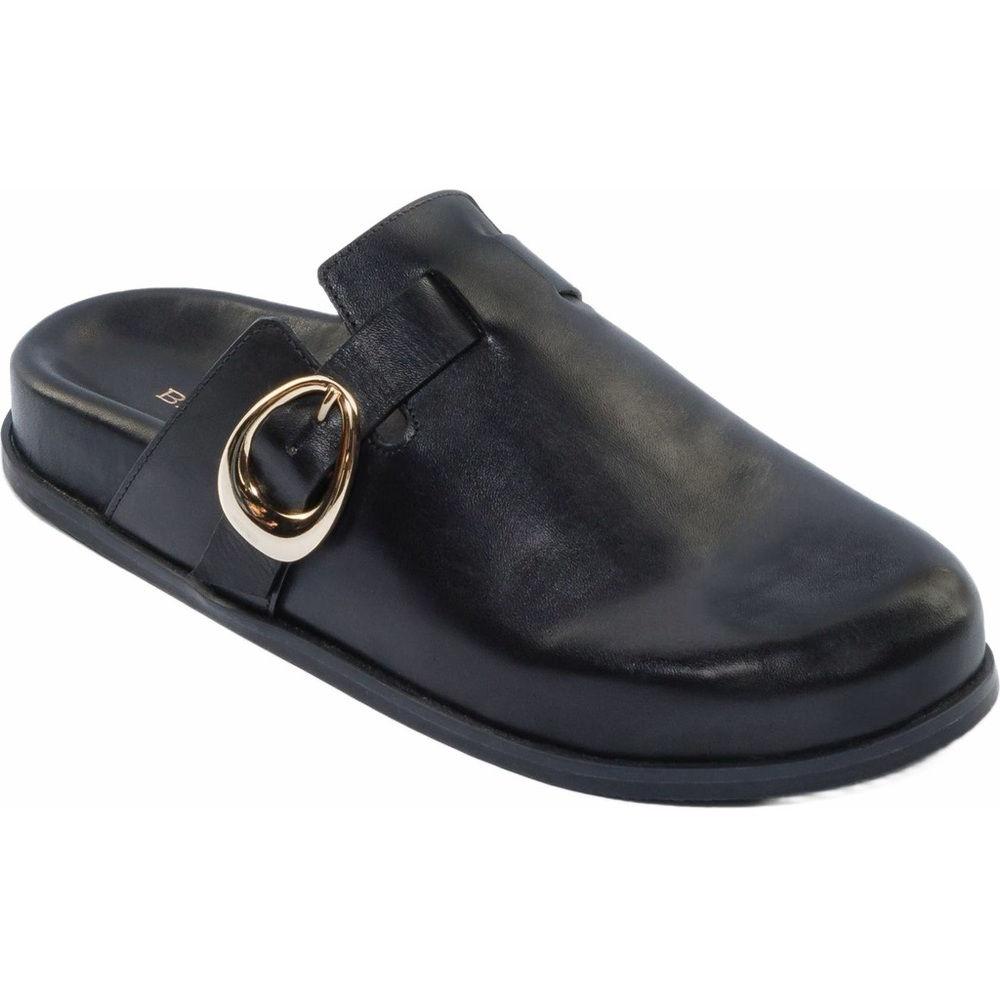 Bernardo black leather Easton clog slip ons